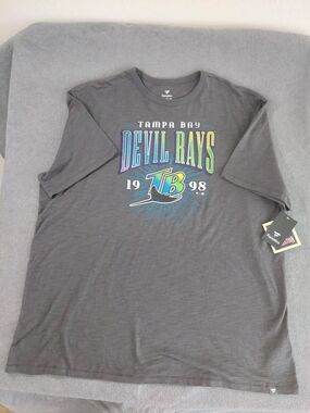 NWT Fanatics Cooperstown Tampa Bay Devil Rays 1998 Vintage Gray T-Shirt 3XL